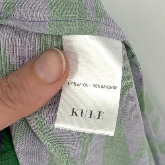 KULE Small The Reine Shorts Green Purple Grape Geometric Triangle Print Casual - Picture 6 of 9